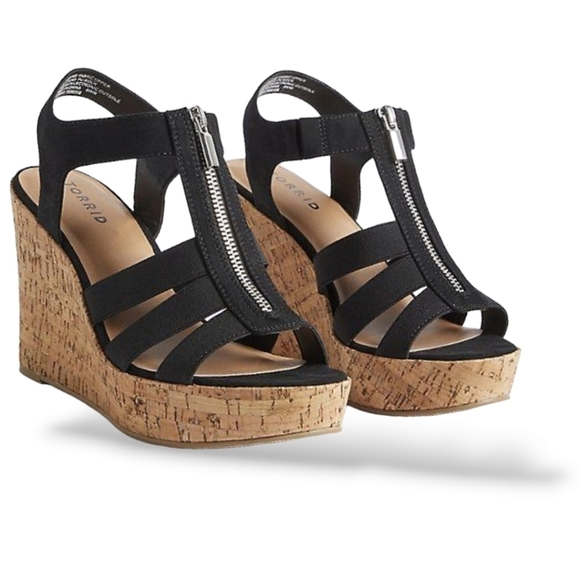 torrid Shoes - Torrid Stretch Front Zip Wedge (WW)FIT